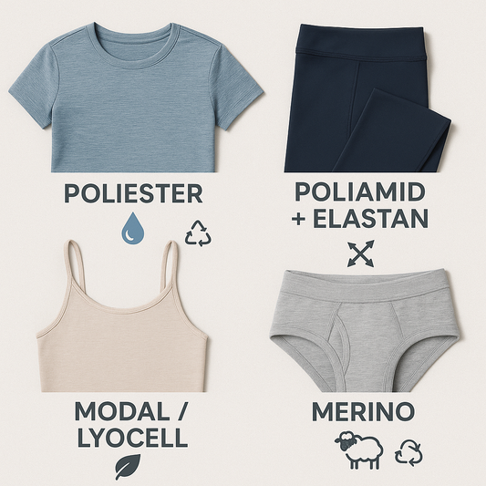 Materiały w odzieży sportowej od A do Z: poliester, poliamid, elastan, modal, merino i recykling