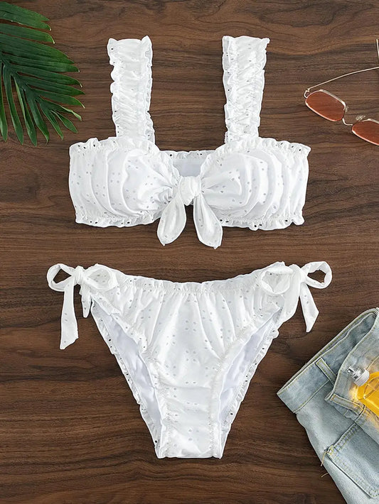 Dwuczęściowy strój kąpielowy z kokardkami Afrodyta-helthfit.pl