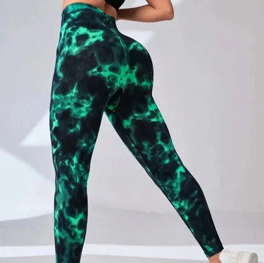 Legginsy z efektem Tie Dye i PushUP Delfis-helthfit.pl