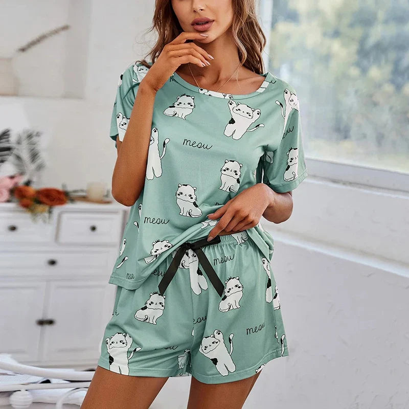 Piżama w kotki Hermes-helthfit.pl