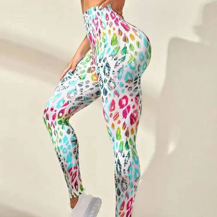 Wzorzyste legginsy PushUP Delphinus-Lorana.pl
