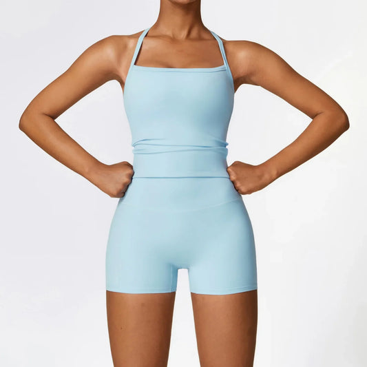 Komplet odzieży domowej krótkie legginsy + top na ramiączkach Persefona-helthfit.pl