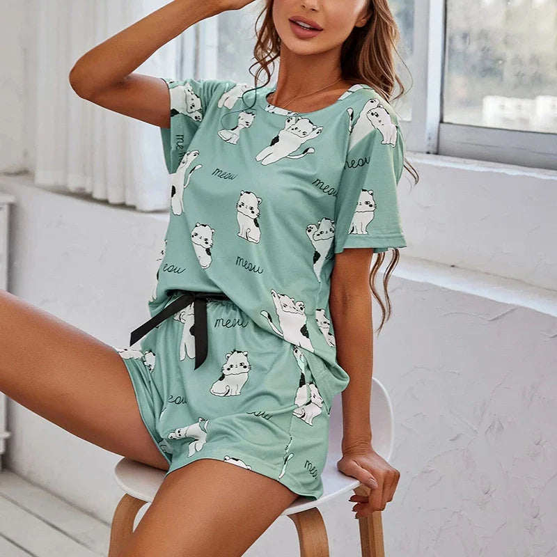 Piżama w kotki Hermes-helthfit.pl