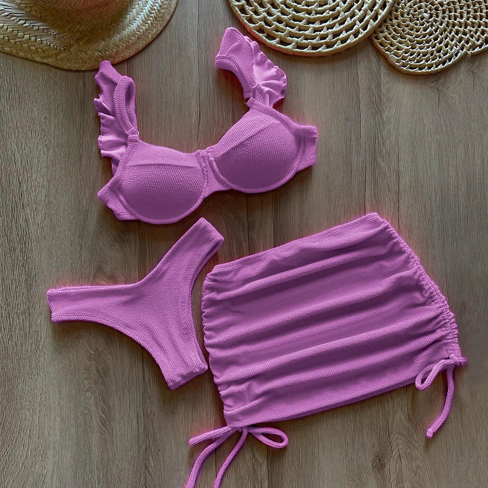 Dwuczęściowy strój kąpielowy bikini ze spódniczką w zestawie Tyche-helthfit.pl