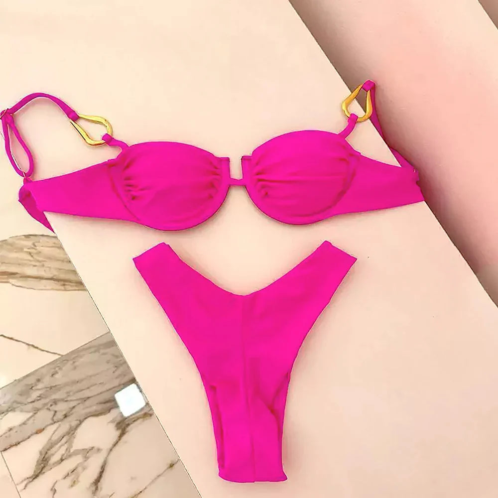 Kostium kąpielowy bikini z wycięciem high legs Psyche-helthfit.pl