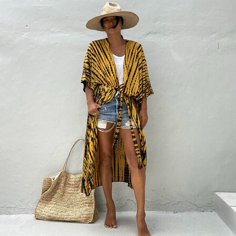 Długie kimono plażowe Artemida-Helthfit.pl