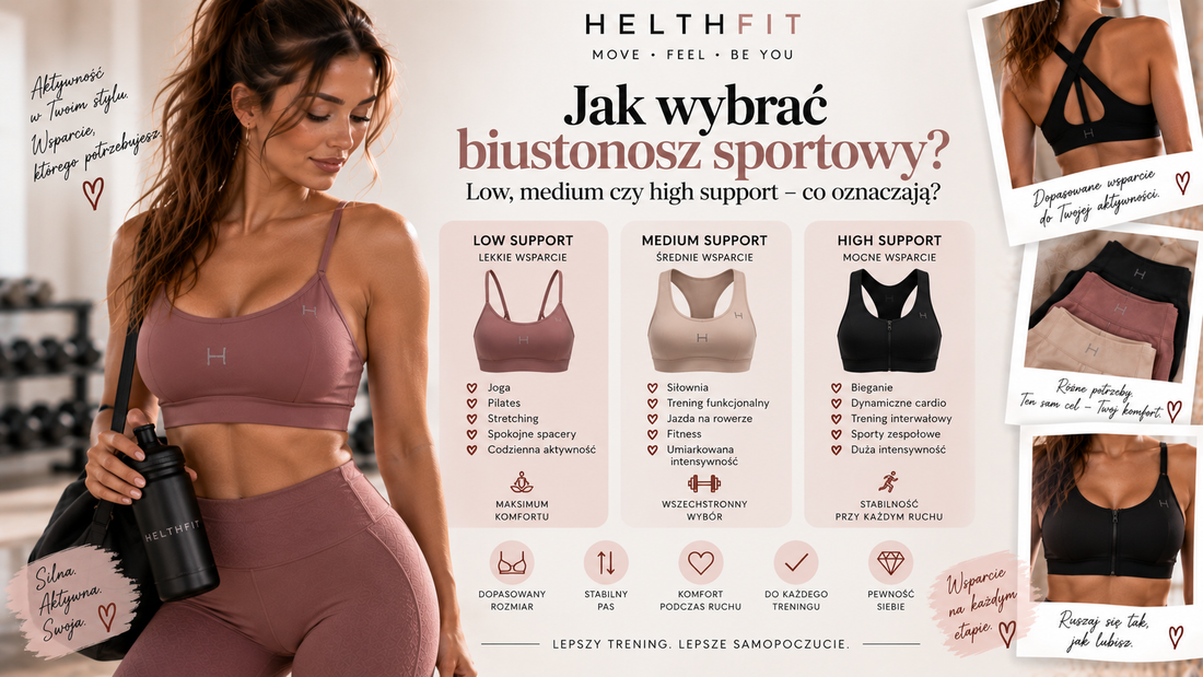 Jak wybrać biustonosz sportowy? Low, medium czy high support – co oznaczają?