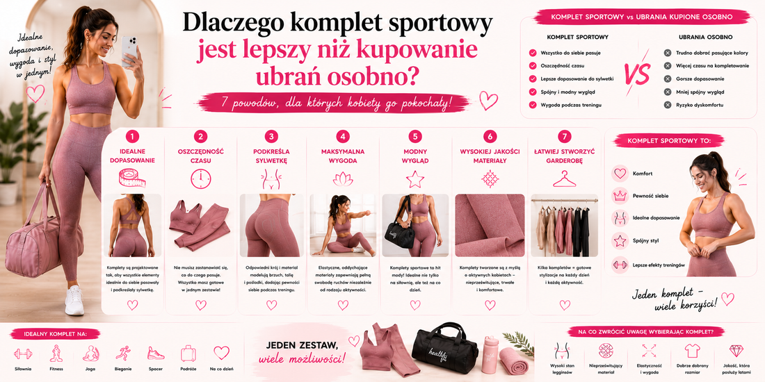 Dlaczego komplet sportowy jest lepszy niż kupowanie ubrań osobno? 7 powodów, dla których kobiety go pokochały