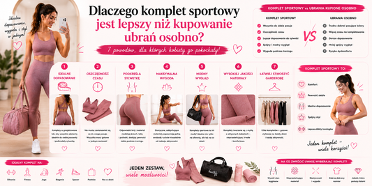 Dlaczego komplet sportowy jest lepszy niż kupowanie ubrań osobno? 7 powodów, dla których kobiety go pokochały