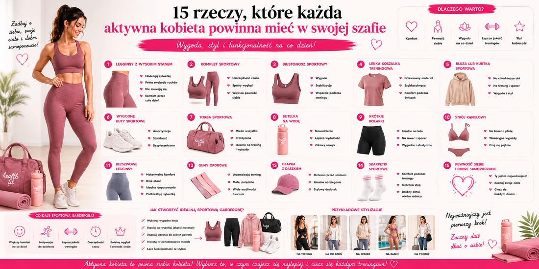 15 rzeczy, które każda aktywna kobieta powinna mieć w swojej szafie