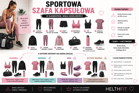 Sportowa szafa kapsułowa – 12 rzeczy, z których stworzysz zestawy na siłownię, bieganie, jogę i aktywny weekend