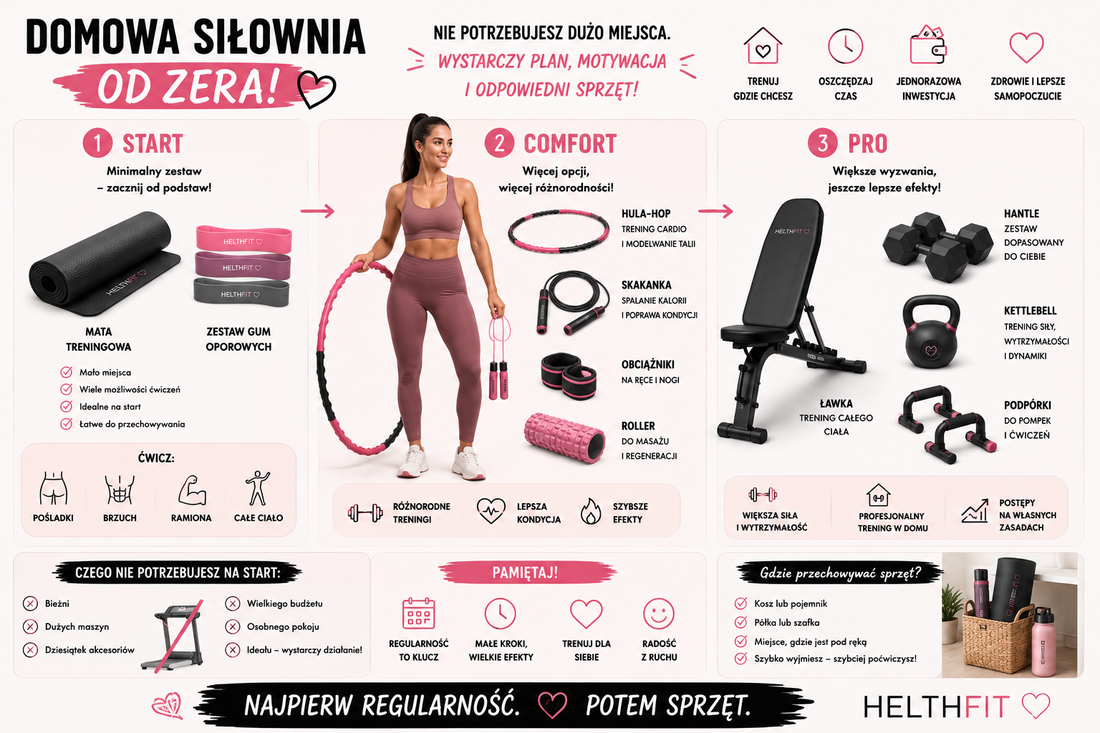 Domowa siłownia od zera – jaki sprzęt kupić najpierw i czego naprawdę potrzebujesz?