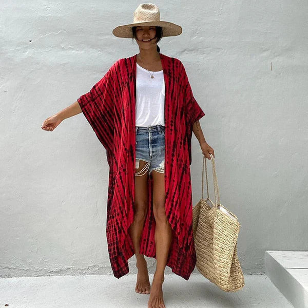 🧡 Długie kimono plażowe – luksus, lekkość i styl, który otulasz jak drugą skórę