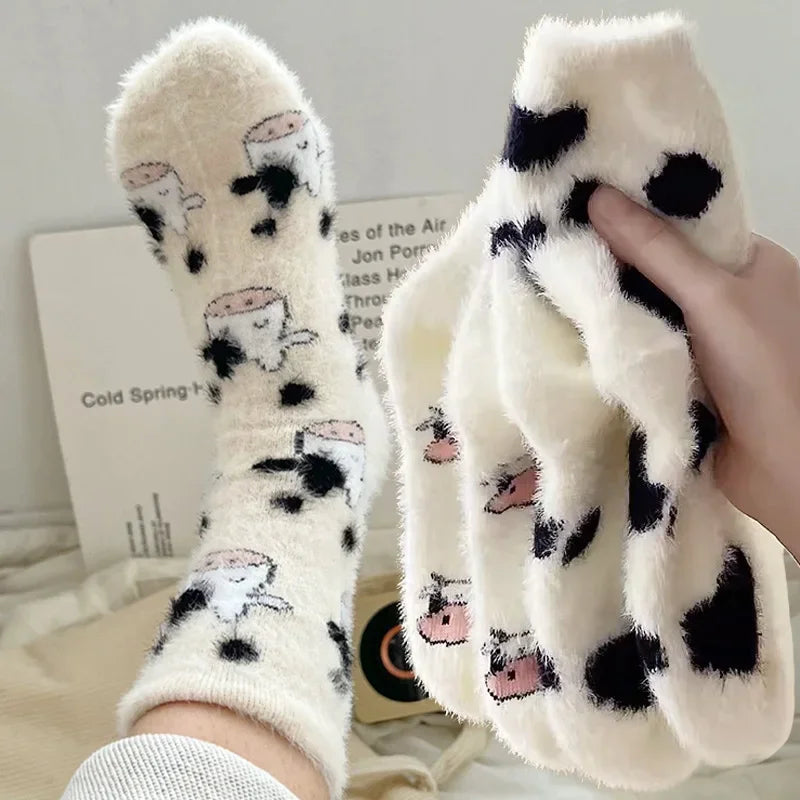 2-pak puchatych skarpetek krówek Pan-helthfit.pl
