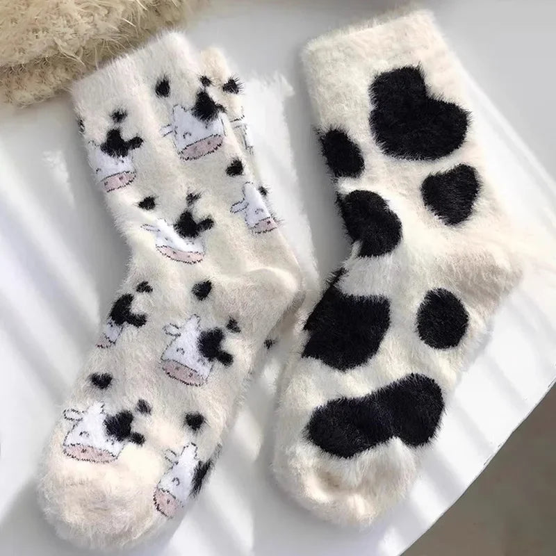 2-pak puchatych skarpetek krówek Pan-helthfit.pl