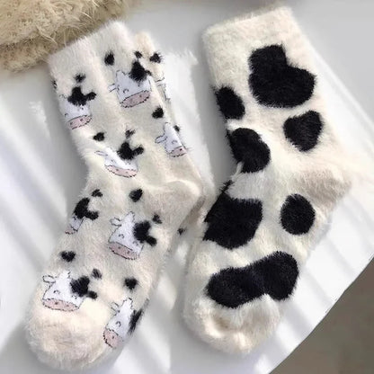 2-pak puchatych skarpetek krówek Pan-helthfit.pl