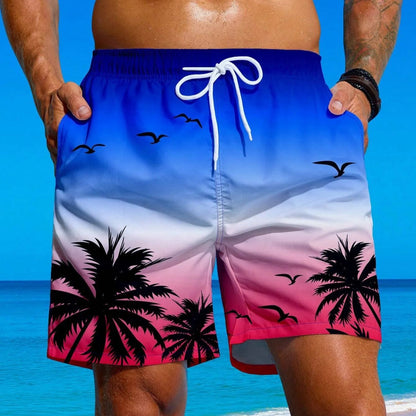Męskie kąpielówki z plażowym nadrukiem Hypnos-helthfit.pl