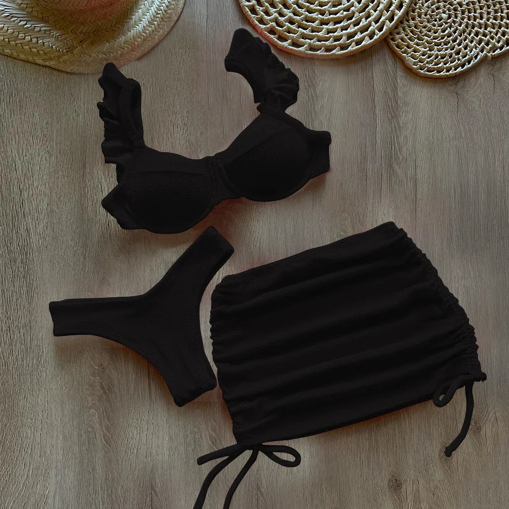 Dwuczęściowy strój kąpielowy bikini ze spódniczką w zestawie Tyche-helthfit.pl