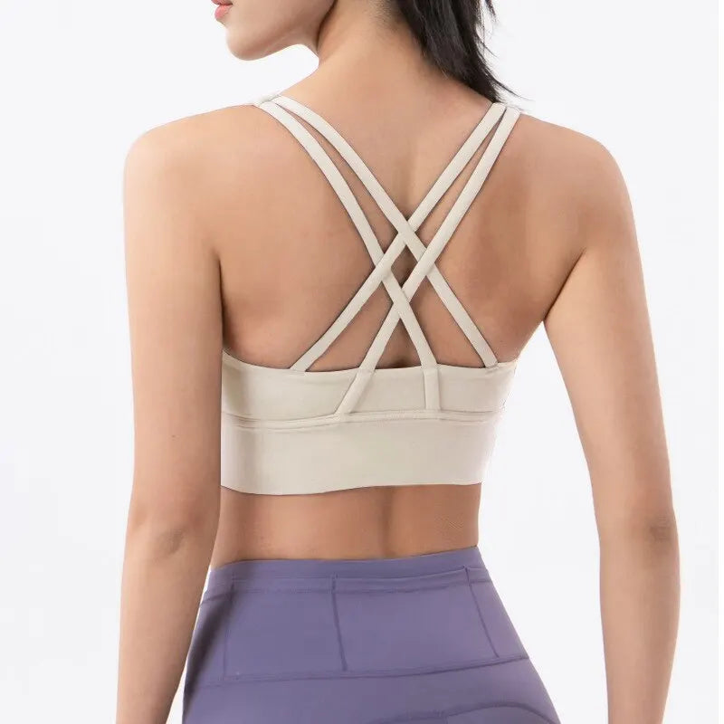 Biustonosz sportowy z ozdobnymi ramiączkami Fobos