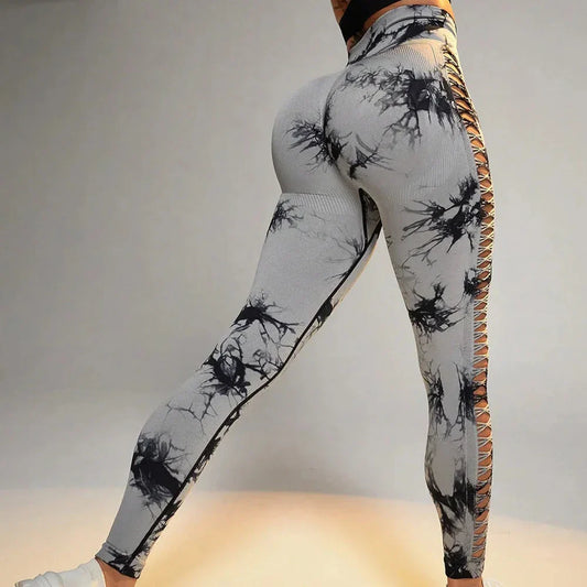 Legginsy PushUp z motywem Tie Dye Pan-helthfit.pl